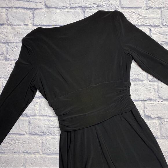 NEW Chaps Drape Front Black Dress - Picture 8 of 8